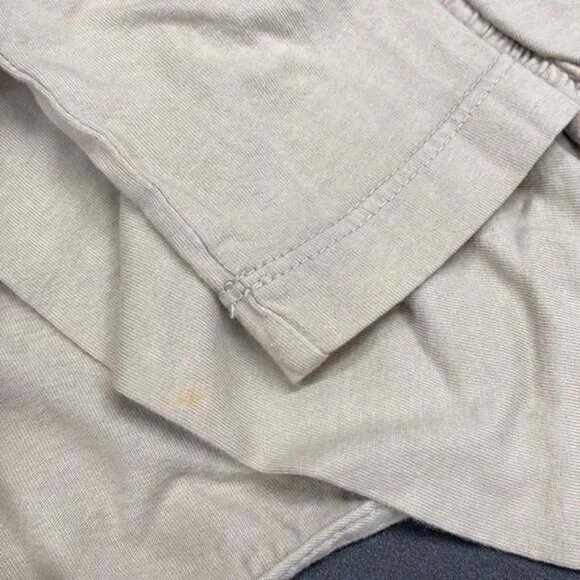 TRINITY WOMEN'S TAUPE ORGANIC COTTON OPEN‎ RUCHED W/TIES FRONT BLAZER MEDIUM - Picture 4 of 4